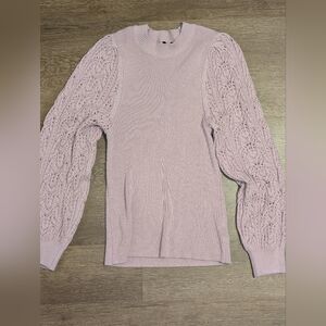 Splendid Cashblend Lilac Knit Puff Sleeve Sweater